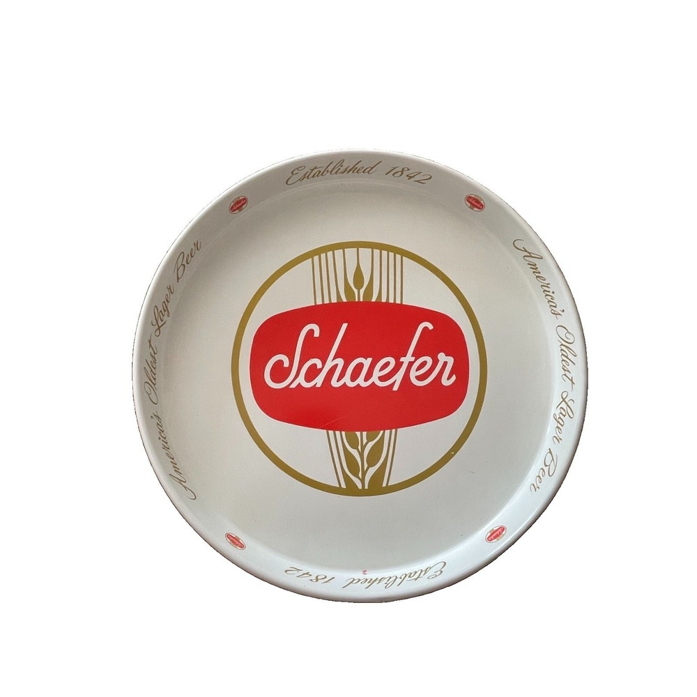 Schaefer Americas Oldest Lager Beer 11.5" Metal Beer Tray Snack Tray